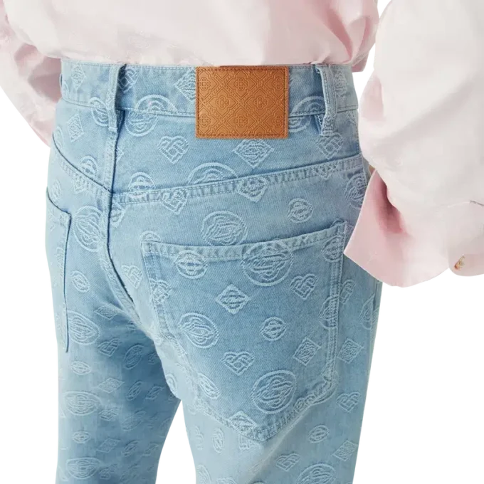 Jeans i denim med Monogram och avslappnad passform