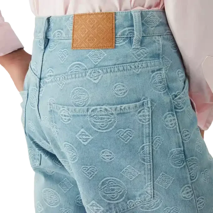 Jeans i denim med Monogram och avslappnad passform