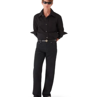 Jeans i denim med monogram och raka ben