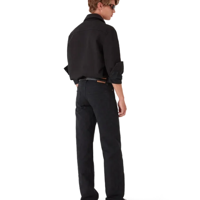 Jeans i denim med monogram och raka ben