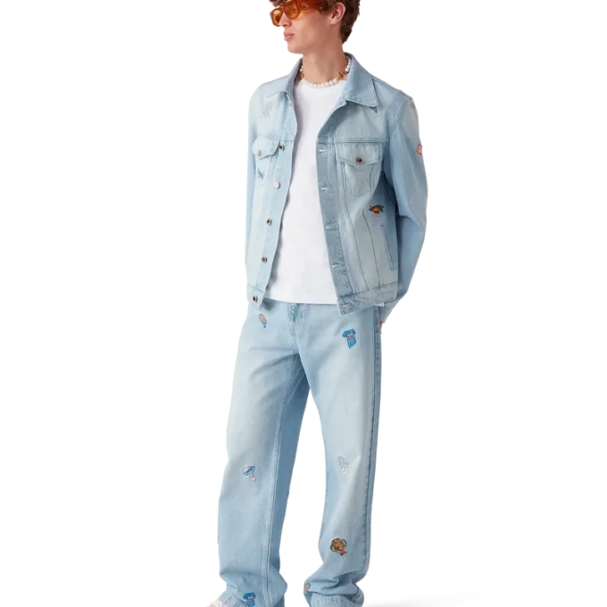 Jeans med broderat motiv Jeans med broderat motiv