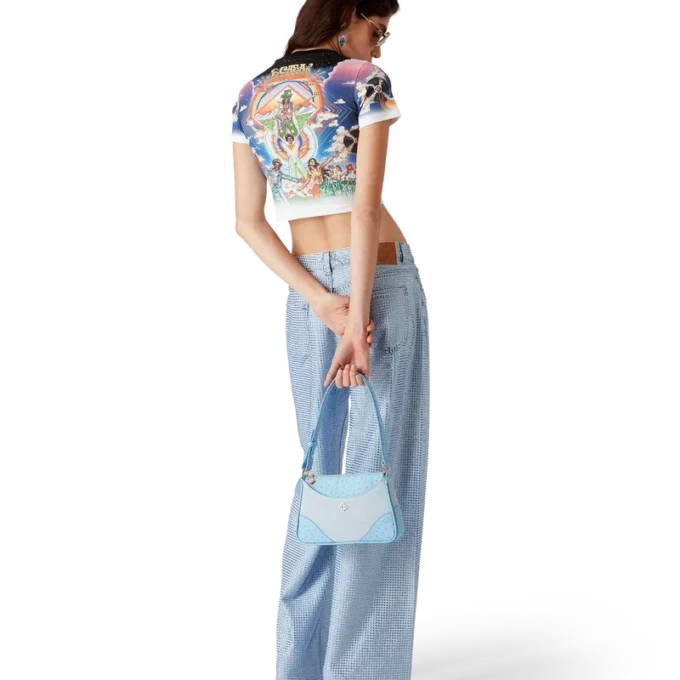 Jeans med kristallprydnader