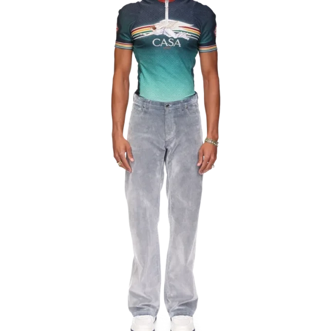 Jeans med persikostruktur