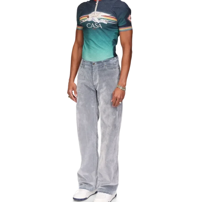 Jeans med persikostruktur