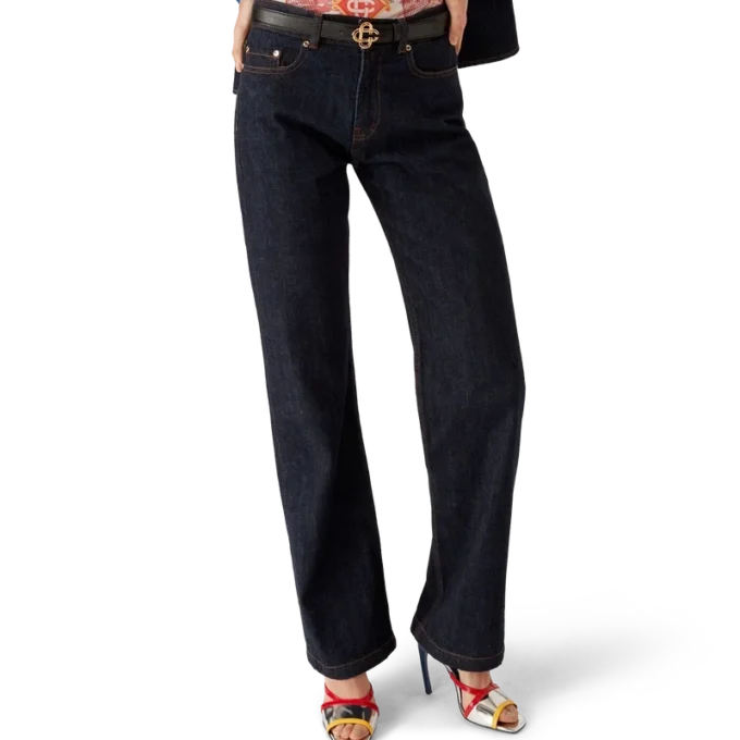 Jeansskjorta med broderad logotyp