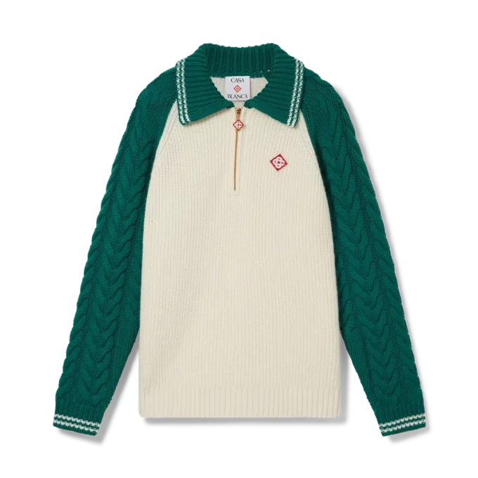 Kashmirtröja med kabelstickning Kashmirtröja med kabelstickning