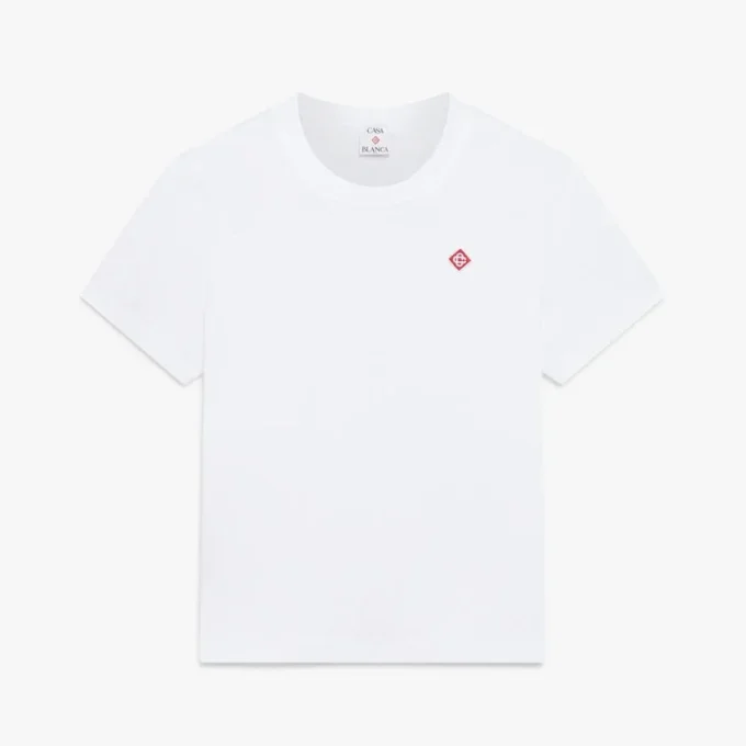 Klassisk T-shirt med broderad patch och korta shorts