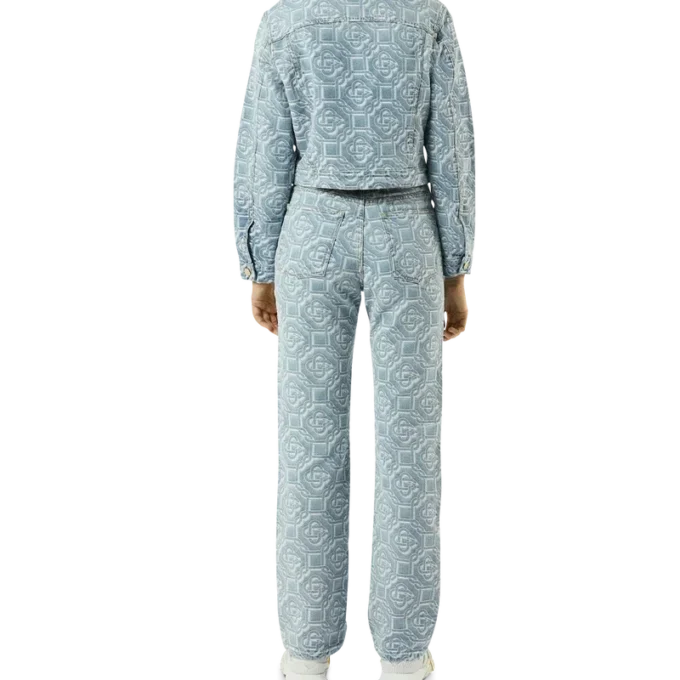 Klassiska monogram-blekta jeans