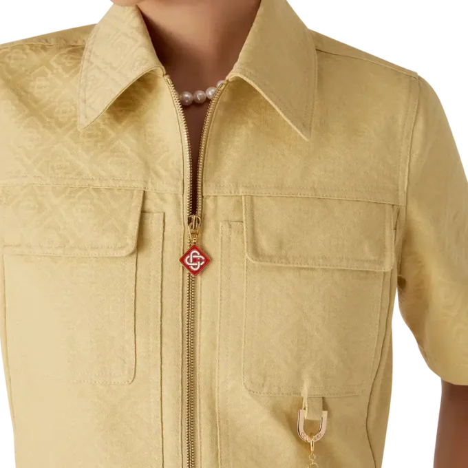 Klänning i bomullsjacquard med monogram