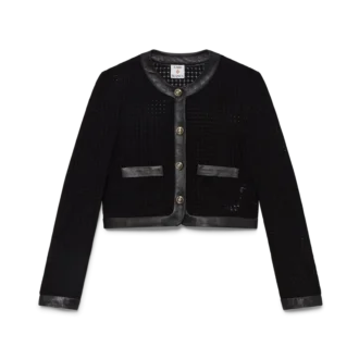 Kort skräddarsydd jacka med öppen väv
