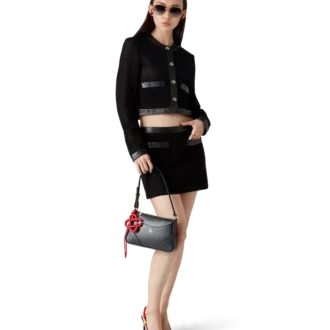 Kort skräddarsydd jacka med öppen väv