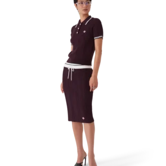 Kortärmad pikétröja i bomullstrik