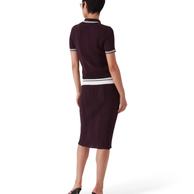 Kortärmad pikétröja i bomullstrik