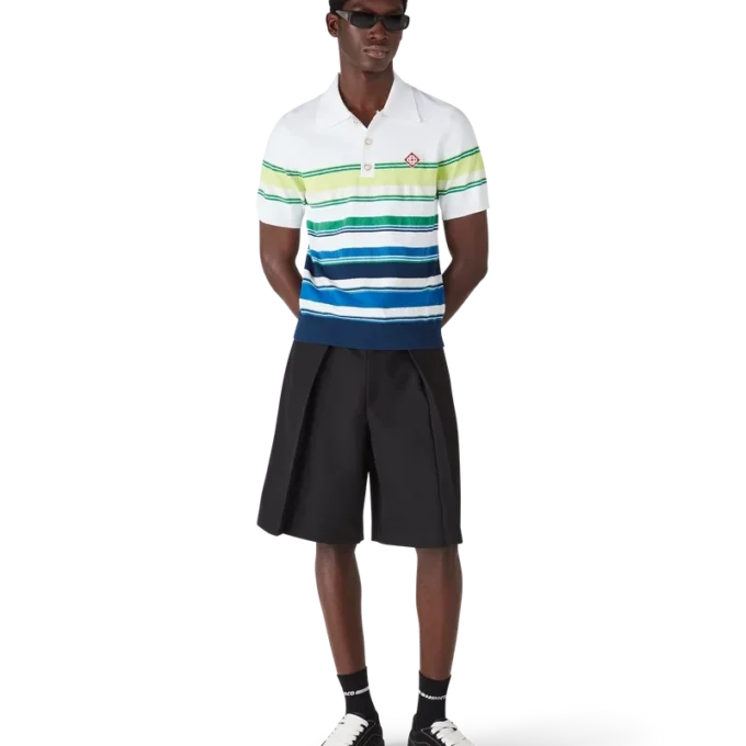 Kortärmad pikétröja med gradientrand