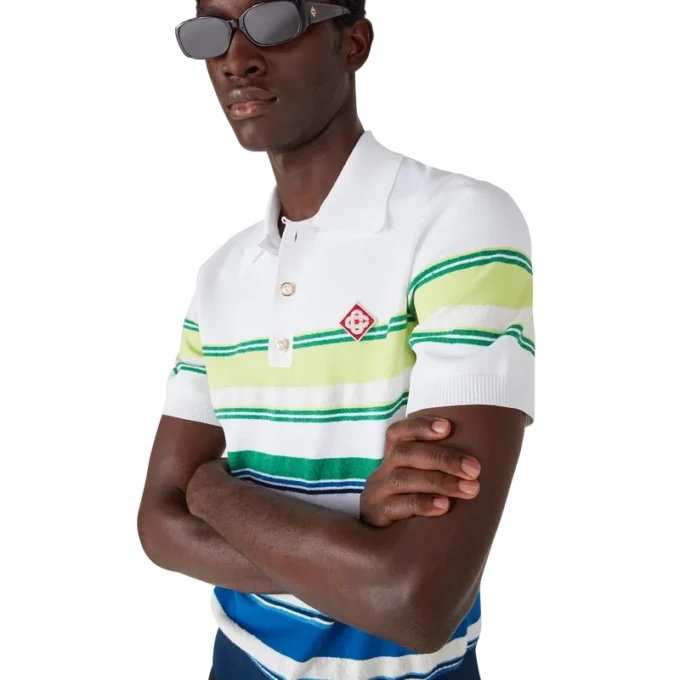 Kortärmad pikétröja med gradientrand