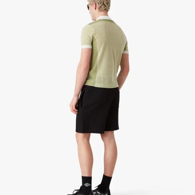 Kortärmad pikétröja med vertikala ränder