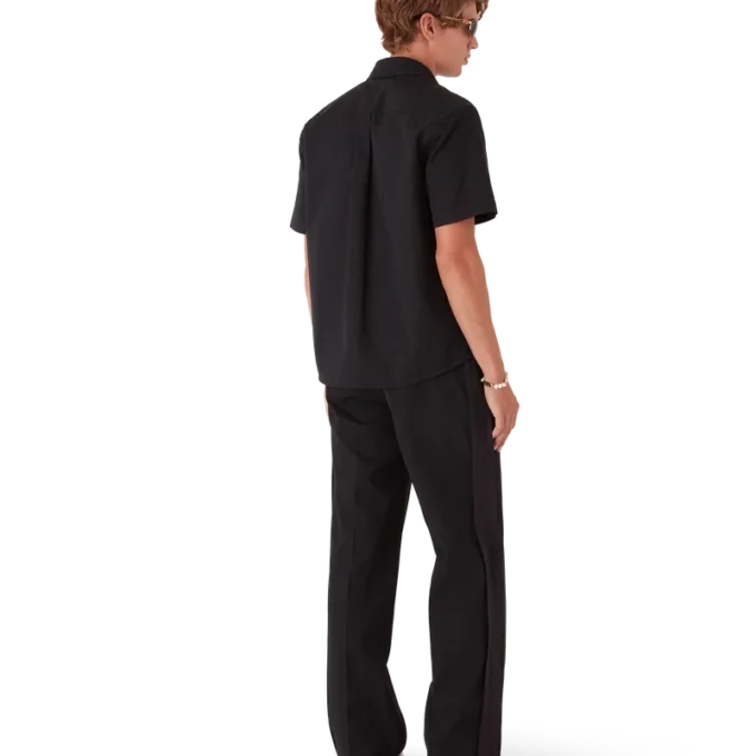 Kortärmad skjorta i bomull med monogram