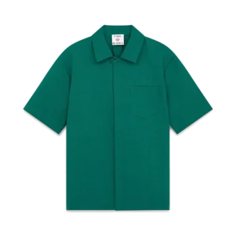 Kortärmad skjorta i bomullsjacquard med monogram