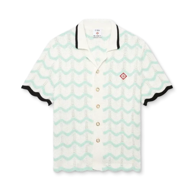 Kortärmad skjorta i bomullsväv med gradientmönster