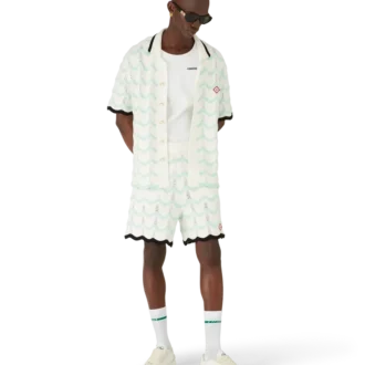 Kortärmad skjorta i bomullsväv med gradientmönster