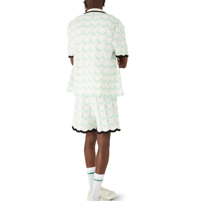 Kortärmad skjorta i bomullsväv med gradientmönster