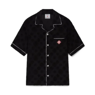 Kortärmad skjorta i frotté med monogram