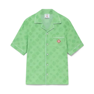 Kortärmad skjorta i frotté med monogram