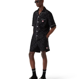 Kortärmad skjorta i frotté med monogram