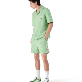 Kortärmad skjorta i frotté med monogram