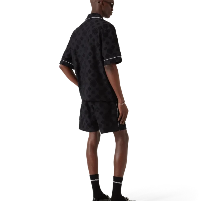 Kortärmad skjorta i frotté med monogram