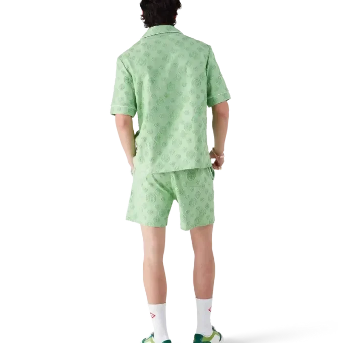 Kortärmad skjorta i frotté med monogram