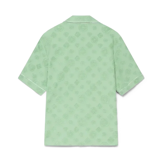 Kortärmad skjorta i frotté med monogram