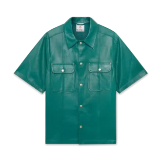 Kortärmad skjorta i läder