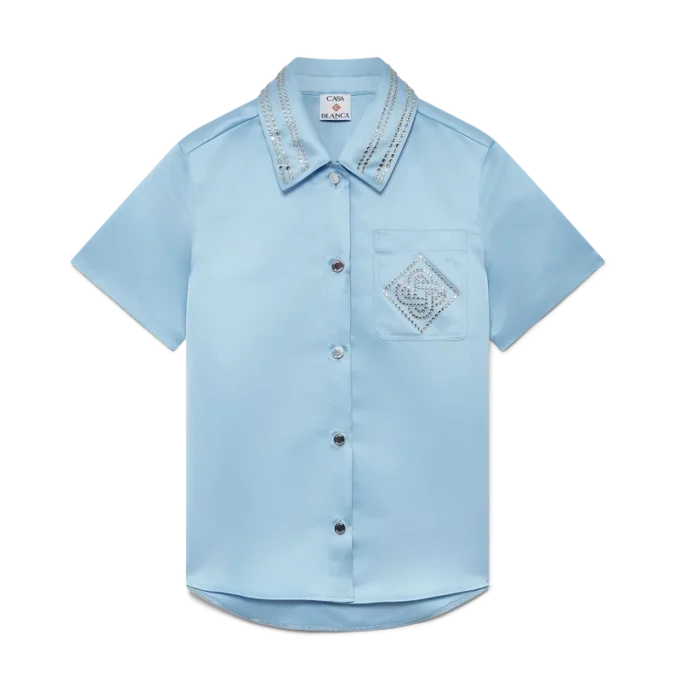 Kortärmad skjorta i satin