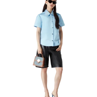 Kortärmad skjorta i satin