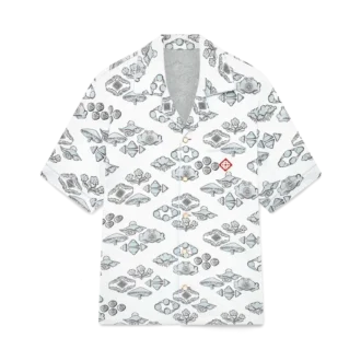 Kortärmad skjorta med jacquardmönster