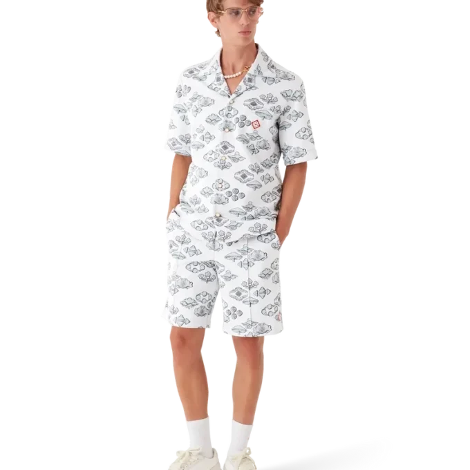 Kortärmad skjorta med jacquardmönster