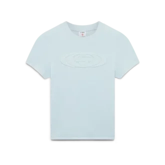 Kortärmad T-shirt i velour för dam