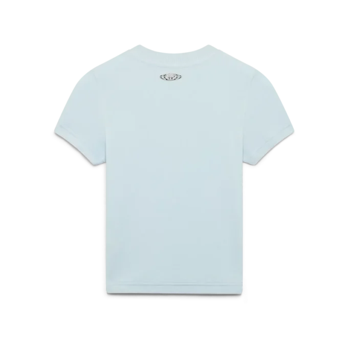 Kortärmad T-shirt i velour för dam