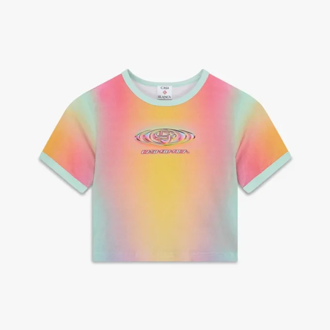 Kortärmad T-shirt med glasgradienttryck