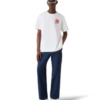 Kortärmad T-shirt med gradientfärgat fyrkantigt logo