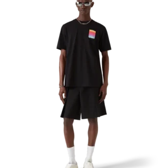 Kortärmad T-shirt med gradientfärgat fyrkantigt logo