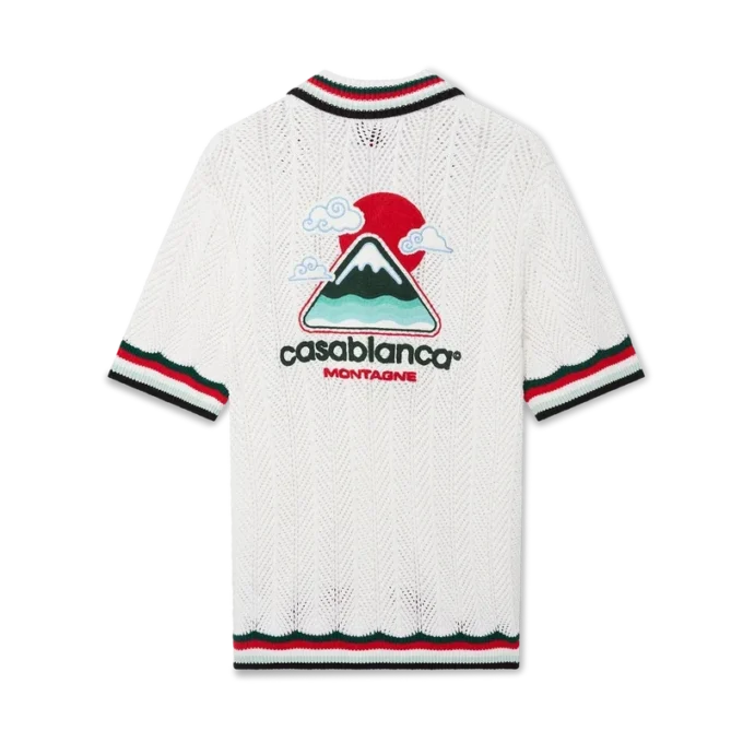 Kortärmad virkad skjorta i bomull, Montagne Ondulee Shorts