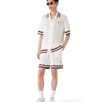 Kortärmad virkad skjorta i bomull, Montagne Ondulee Shorts