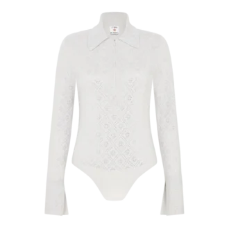 Kristallmonogram-stickad bodysuit