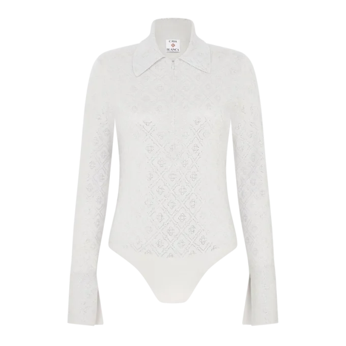 Kristallmonogram-stickad bodysuit Kristallmonogram-stickad bodysuit