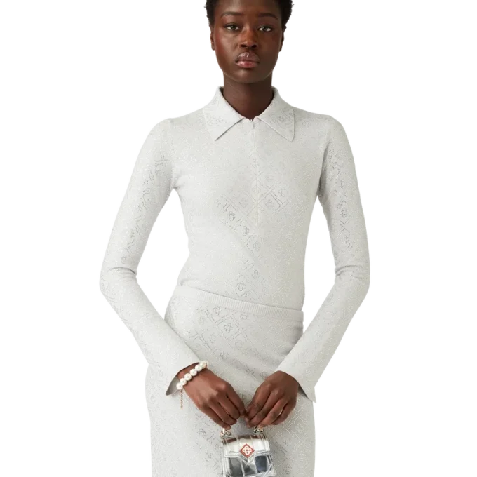 Kristallmonogram-stickad bodysuit Kristallmonogram-stickad bodysuit