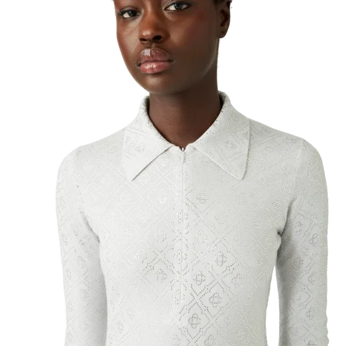 Kristallmonogram-stickad bodysuit Kristallmonogram-stickad bodysuit