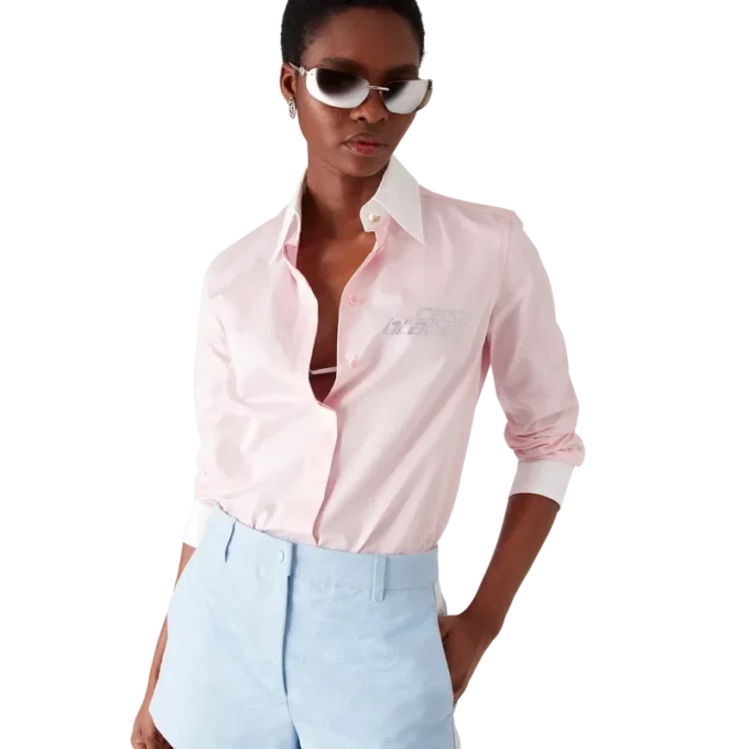 Kristallskjorta med korta ärmar