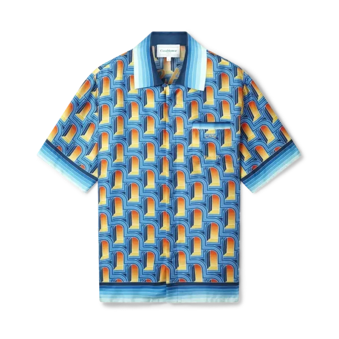 L’arche De Nuit silkskjorta med kubansk krage